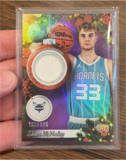 2025-26 Topps Holiday #PR-LM Liam McNeeley Player Relics — front