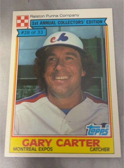 1984 Topps Ralston Purina #28 Gary Carter — front