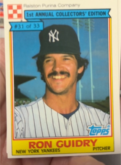 1984 Topps Ralston Purina #31 Ron Guidry — front