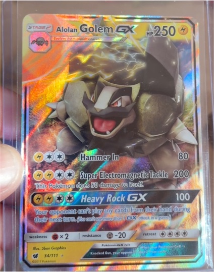 2017 Pokémon Crimson Invasion #34 Alolan Golem GX — front
