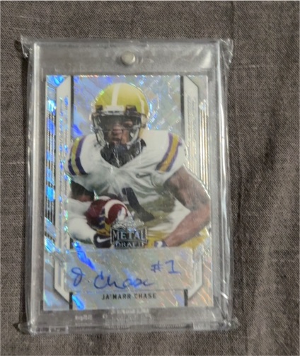 2023 Leaf Metal Draft #BA-JC1 Ja'Marr Chase — front