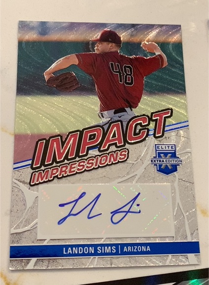 2023 Panini Elite Extra Edition #II-LSM Landon Sims Impact Impressions Auto — front