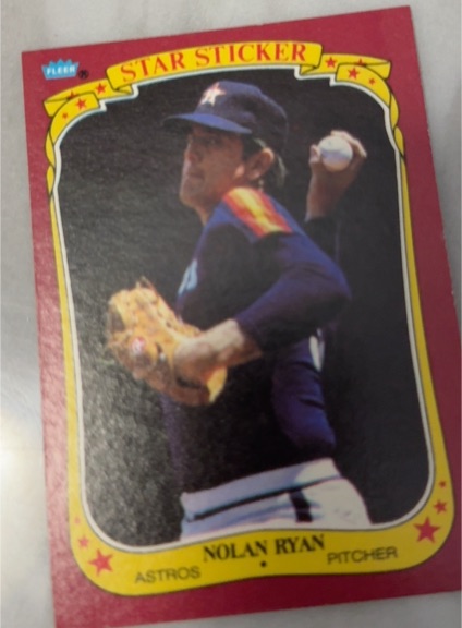 1986 Fleer Star Stickers #102 Nolan Ryan — front
