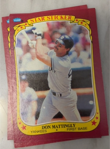 1986 Fleer #72 Don Mattingly Star Sticker — front