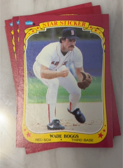 1986 Fleer Star Sticker #8 Wade Boggs — front