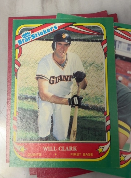 1987 Fleer Star Stickers #22 Will Clark — front