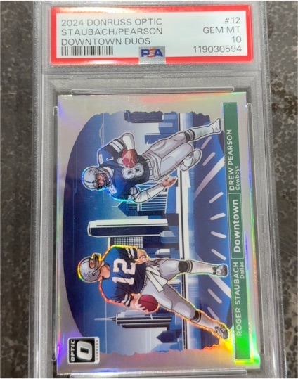 2024 Donruss Optic #12 Roger Staubach & Drew Pearson Downtown Duos — front