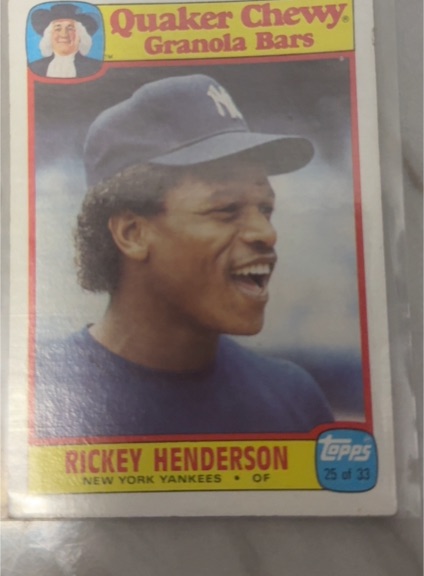 1986 Topps Quaker Granola #25 Rickey Henderson — front