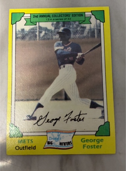 1982 Topps Drake's Big Hitters #13 George Foster — front