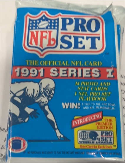 1991 Pro Set NFL Series 1 Factory Sealed Wax Pack — front