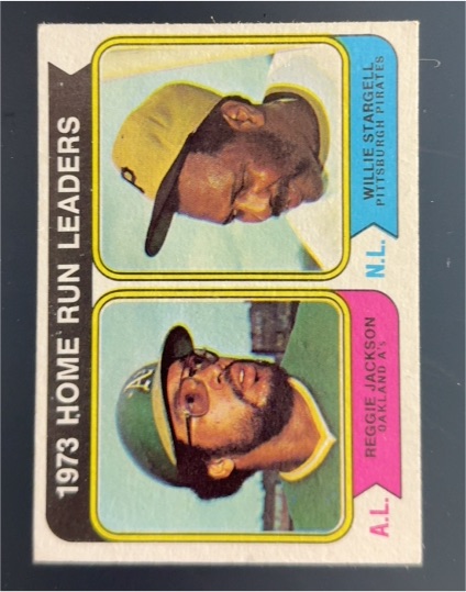 1974 Topps #202 1973 Home Run Leaders Reggie Jackson / Willie Stargell — front