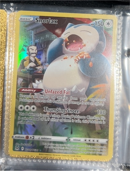 2022 Pokémon Lost Origin Trainer Gallery #TG10 Snorlax — front