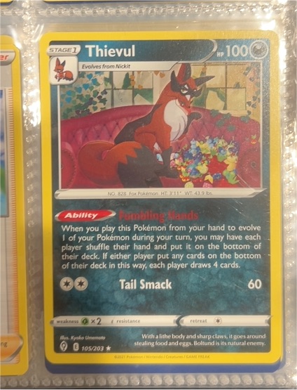 2021 Pokémon SWSH07: Evolving Skies #105 Thievul — front