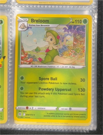 2022 Pokémon Brilliant Stars #004 Breloom — front