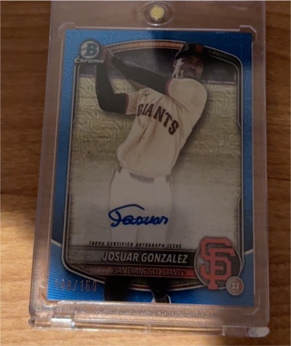 2025 Bowman Chrome #BMA-JG Josuar Gonzalez — front