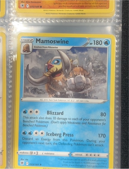 2022 Pokémon Astral Radiance #33 Mamoswine — front