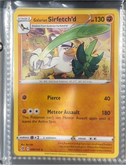 2020 Pokémon Rebel Clash #95 Galarian Sirfetch'd — front