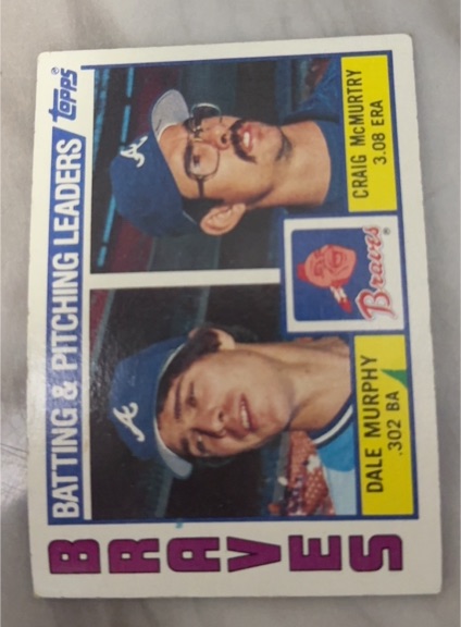 1984 Topps #126 Braves Leaders / Checklist (Dale Murphy / Craig McMurtry) — front