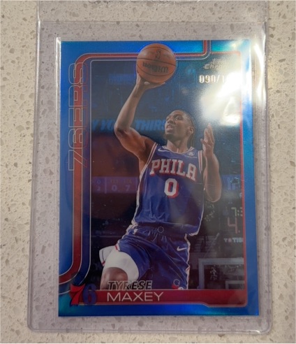 2025-26 Topps Chrome #185 Tyrese Maxey — front