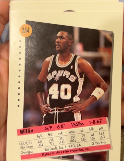 1991-92 Skybox #254 Willie Anderson — front