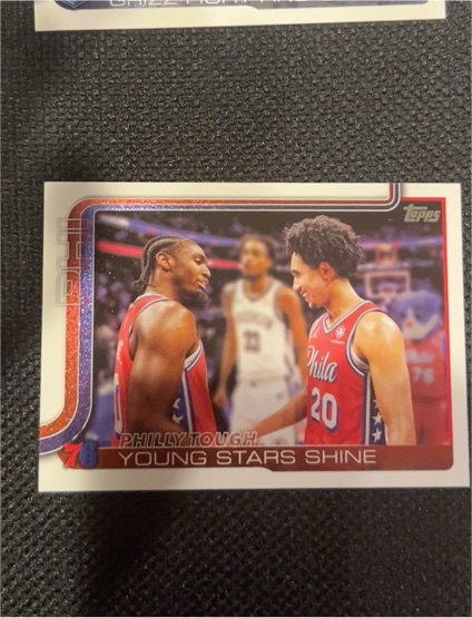 2025-26 Topps Basketball #275 Philly Tough Young Stars Shine Jared McCain, Tyrese Maxey — front
