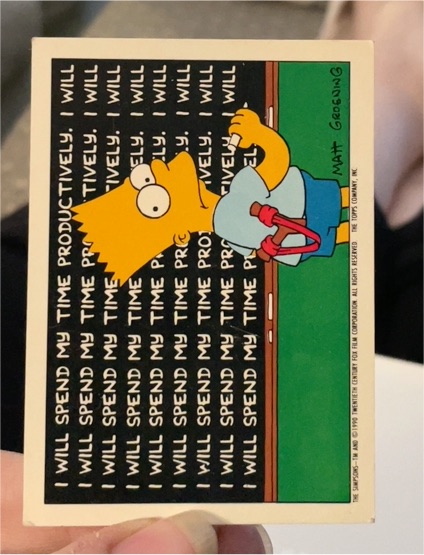 1990 Topps The Simpsons #71 Bart Simpson I Will Not — front