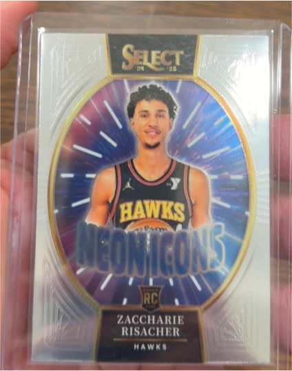 2024-25 Panini Select #25 Zaccharie Risacher Neon Icons — front