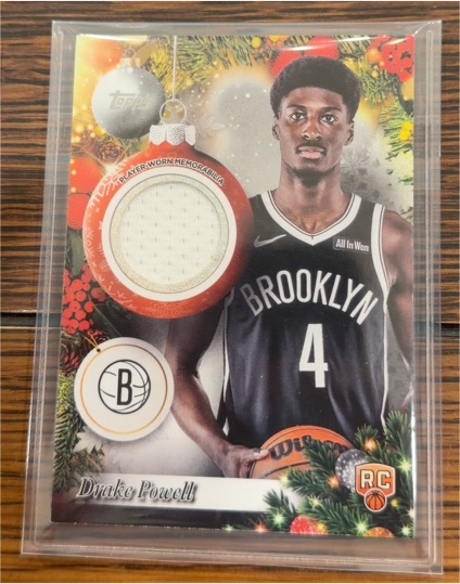 2025-26 Topps Holiday #PR-DP Drake Powell Player Relics — front