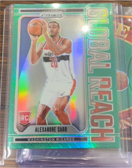 2024-25 Panini Prizm #10 Alexandre Sarr Global Reach Green Prizm Rookie — front