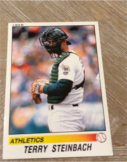 1990 Panini Baseball Stickers Terry Steinbach — front