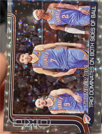 2025-26 Topps #288 Thunder Up!: Trio Dominates On Both Sides Of Ball — front