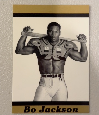 1990 Bo Jackson Bo Knows Baseball Football Promo Card — front