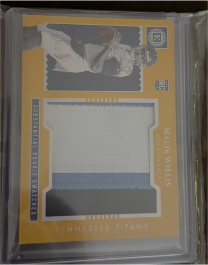 2022 Panini Encased Substantial Rookie Swatches Malik Willis — front