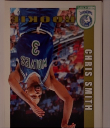 1992-93 Hoops #424 Chris Smith Rookie Minnesota Timberwolves — front