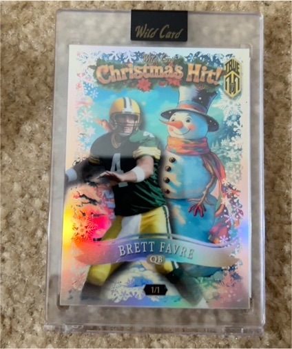 2025 Wild Card Holiday Hits Christmas Hit 1/1 Brett Favre Snowman — front