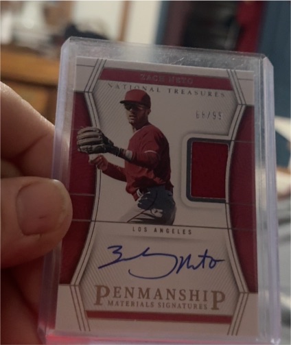 2023 Panini National Treasures Penmanship Materials Signatures #PMS-ZN Zach Neto — front