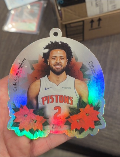 2025-26 Topps Holiday #DCO-CC Cade Cunningham Die-Cut Ornament Detroit Pistons — front