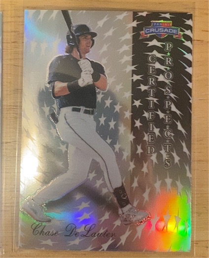 2025 Panini Crusade #11 Chase DeLauter Certified Prospects Silver Prizm — front