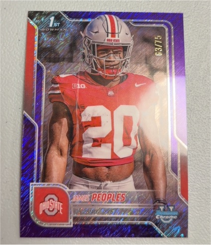 2025 Bowman Chrome University #43 James Peoples — front