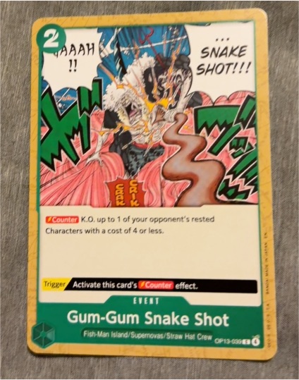 2025 One Piece Card Game OP13-039 Gum-Gum Snake Shot — front