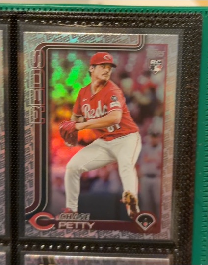 2025 Topps Update #US275 Chase Petty Rookie Cincinnati Reds — front