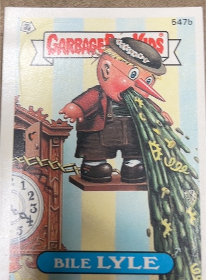 1988 Topps Garbage Pail Kids Series 14 #547b Bile Lyle — front