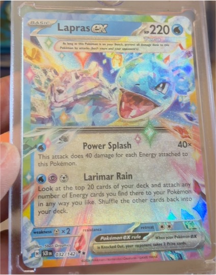 2024 Pokémon Scarlet and Violet Stellar Crown #032 Lapras ex — front