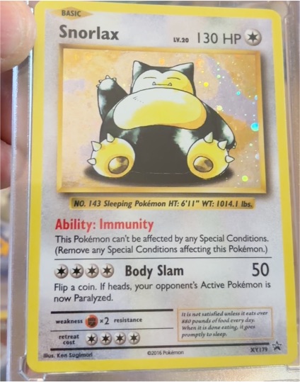 2016 Pokémon XY #XY179 Snorlax — front