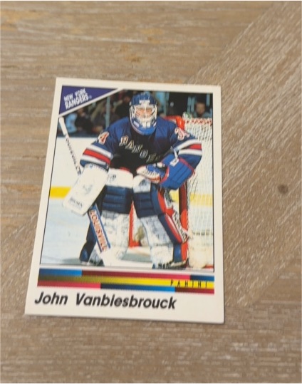 1990-91 Panini Stickers #108 John Vanbiesbrouck New York Rangers — front