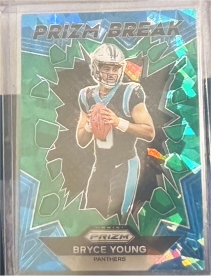 2023 Panini Prizm #PB-3 Bryce Young Prizm Break Green Ice — front