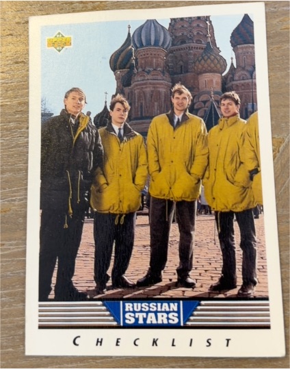 1992-93 Upper Deck #333 Russian Stars Checklist — front