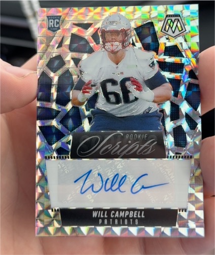 2025 Panini Mosaic Rookie Scripts #RS-WCL Will Campbell — front