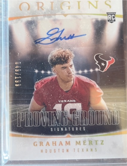 2025 Panini Origins Proving Ground Signatures #Graham Mertz — front