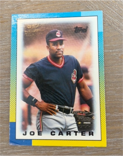 1990 Topps League Leaders Minis #13 Joe Carter — front